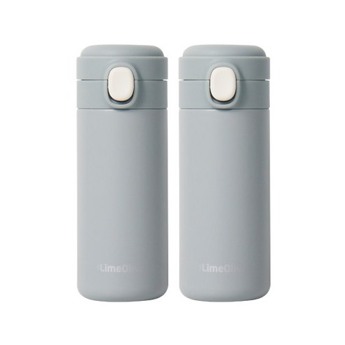 라임올리브 뮤티드 파스텔 보온보냉병 2p, 그레이, 350ml