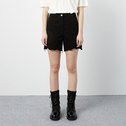 로켓런치 여성용 R DAMAGE HEMLINE DENIM SHORTS