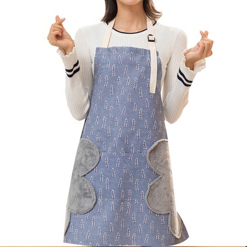 블럭마트 길이조절 주방 앞치마, 블루, 4개