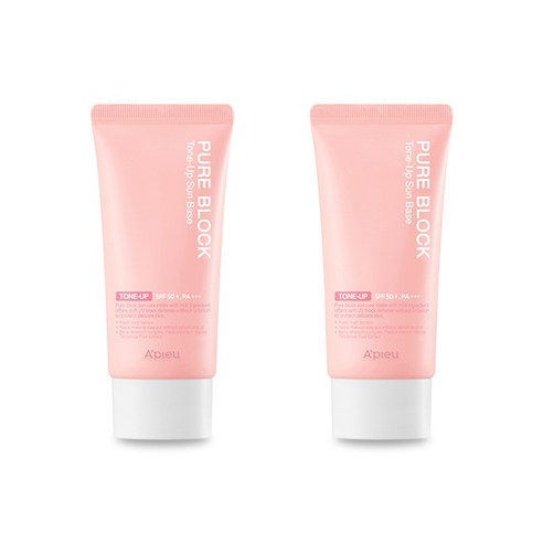 어퓨 퓨어 블록 톤업 선베이스 SPF50+ PA+++, 2개