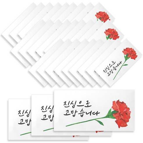 투영 카네이션 캘리 용돈 봉투, 진심고맙, 30매입
