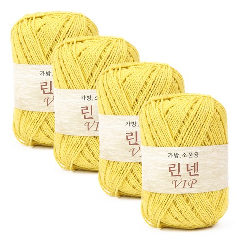 린넨 VIP 뜨개실 4p, 42번 머스터드, 105m