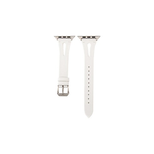 비쉐르 애플워치 3/4/5 투컷라인 레더 밴드 (42/44mm 호환 가능), 화이트, 1개