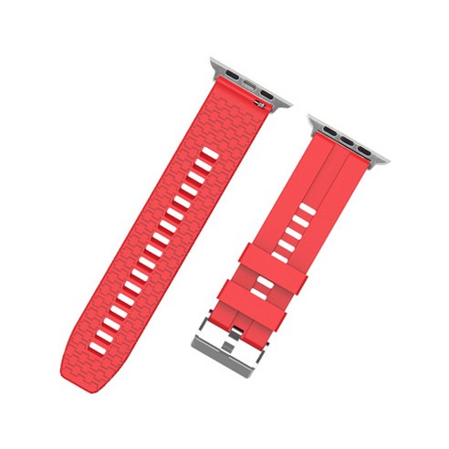 비쉐르 애플워치 3/4/5 레고핏 실리콘 스트랩 (42/44mm 호환 가능), 레드, 1개