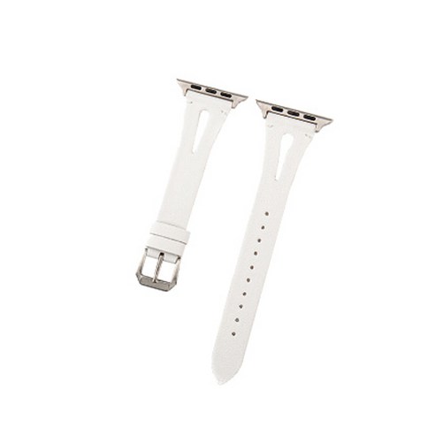 비쉐르 애플워치 3/4/5 투컷라인 레더 밴드 (38/40mm 호환 가능), 화이트, 1세트