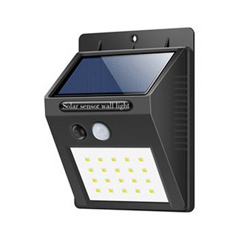 elcom 태양광 20LED 야외 벽부등, 혼합색상