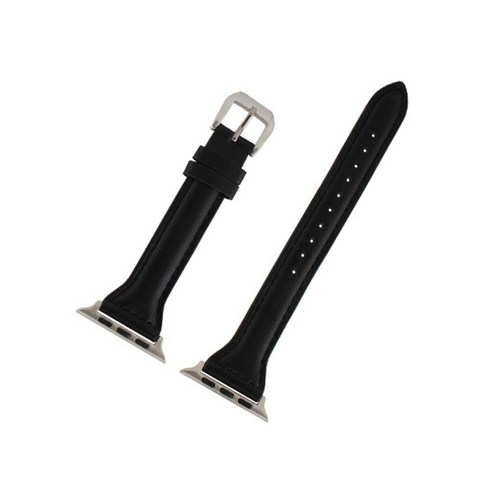 비쉐르 애플워치 3/4/5 보나 클래식 레더 밴드 스트랩 (42/44mm 호환 가능), 블랙, 1세트