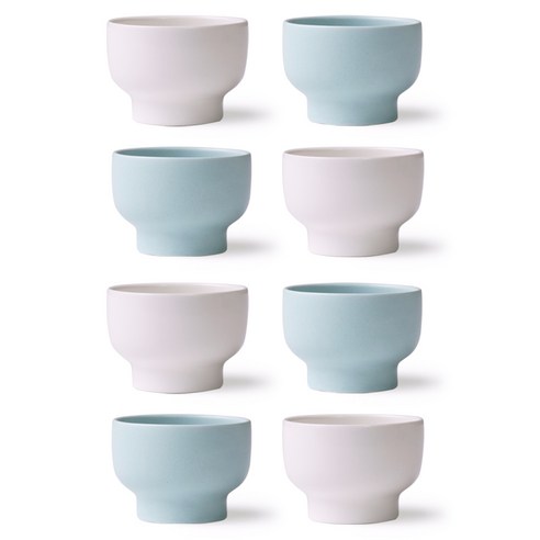 보울보울 볼볼 홈파티 소주잔 2종 60ml, 밀크화이트, 스카이블루, 4세트