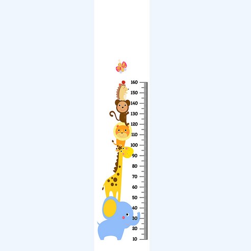 유니크 만능스티커 키재기 포인트벽지, 동물농장4코끼리, 53cm x 2.4m