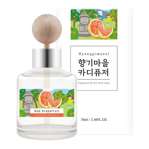 향기마을 카 디퓨저 70ml, 레드자몽, 1개