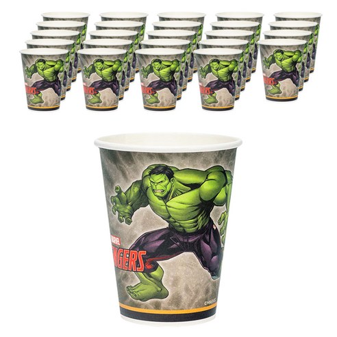 마블 어벤져스 헐크 오리지널 종이 파티컵 290ml, 25개, 1세트