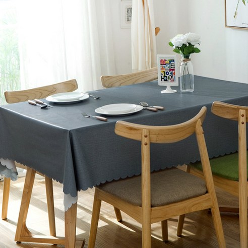 마켓피오 북유럽 방수 식탁보, 블루, 90 x 140 cm