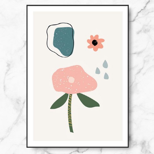 RYMD Flower composition 메탈 액자, 블랙