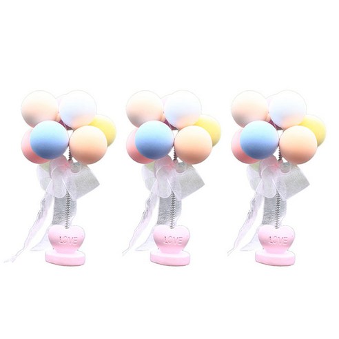 앤티스 마카롱 러브풍선 인테리어 차량용 피규어 3p, 멀티칼라