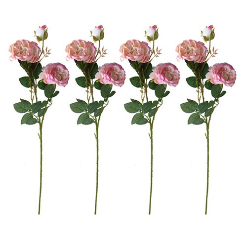 블럭마트 조화 서양 웨딩 장식 로즈 모란꽃 4p, TYPE1