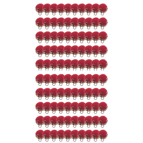 블뤼엔 골드장식 폼폼이, 레드, 100개