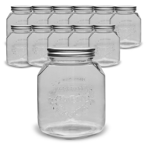 엠글라스 과일모양 유리 잼병 홈메이드 900, 880ml, 12개