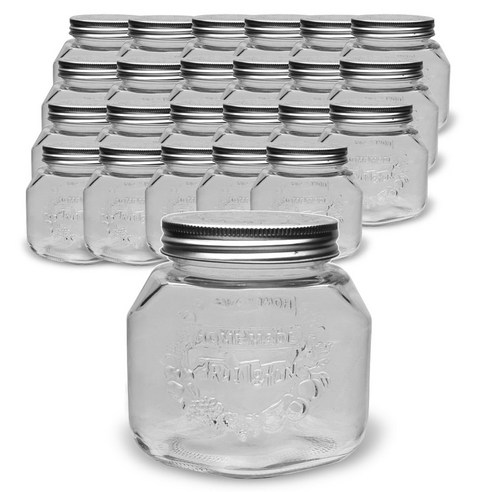 엠글라스 과일모양 유리 잼병 홈메이드 750, 650ml, 24개
