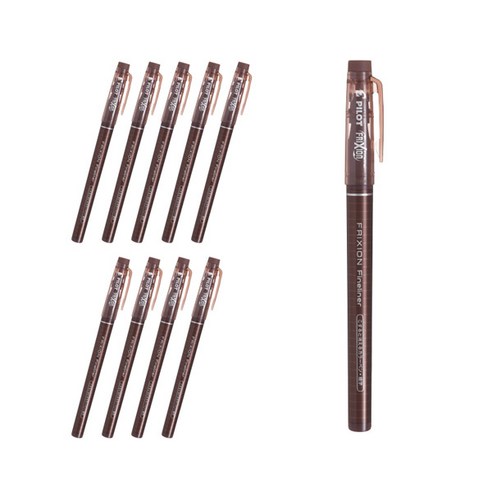 파이롯트 프릭션 파인라이너 0.45mm SFFL-12F, 브라운, 10개