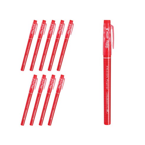 파이롯트 프릭션 파인라이너 0.45mm SFFL-12F, 레드, 10개
