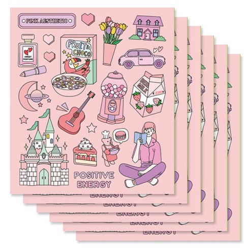 아르디움 컬러포인트 스티커 ver3, 06 핑크로맨틱, 6개