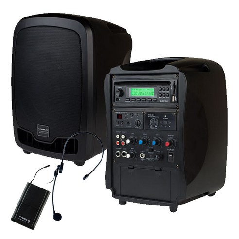 카날스 충전식 블루투스 이동형 CDP 앰프 900Mhz 150W + 무선마이크 + 헤드셋, AT-117BN
