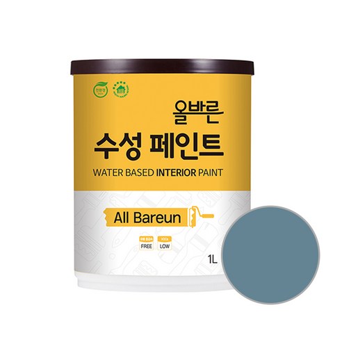 페인트인포 올바른 수성 페인트 1L, 미스티블루, 1000ml