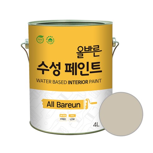 페인트인포 올바른 수성 페인트 4L, 라이트엘름, 1개
