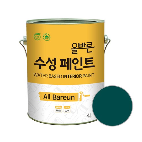 페인트인포 올바른 수성 페인트 4L, 레트로그린