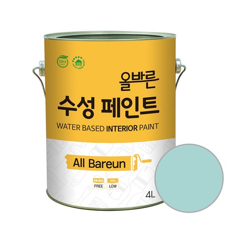 페인트인포 올바른 수성 페인트 4L, 캔디블루, 1개