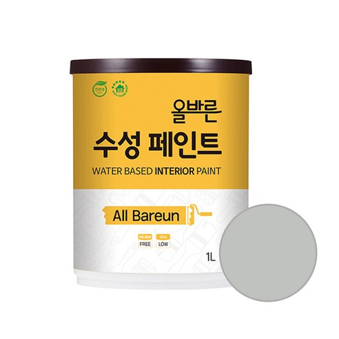 페인트인포 올바른 수성 페인트 1L, 스틸그레이
