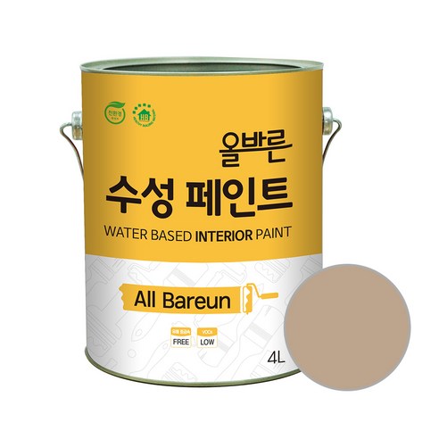 페인트인포 올바른 수성 페인트 4L, 베이지탄, 1개, 4000ml