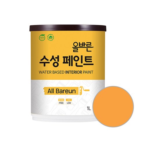 페인트인포 올바른 수성 페인트 1L, 메리골드, 1000ml