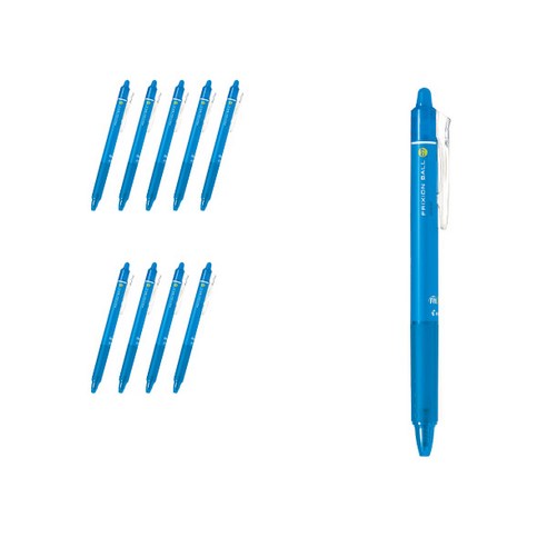 파이롯트 프릭션 볼 노크 볼펜 0.7mm LFBK-23F, 라이트블루, 10개