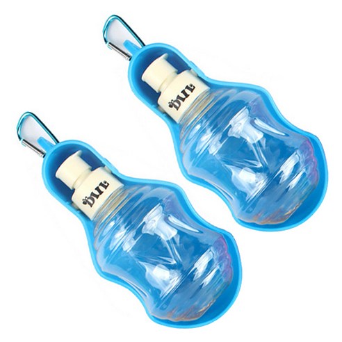 블럭마트 베이직 휴대용 강아지물병 250ml, 블루, 2개