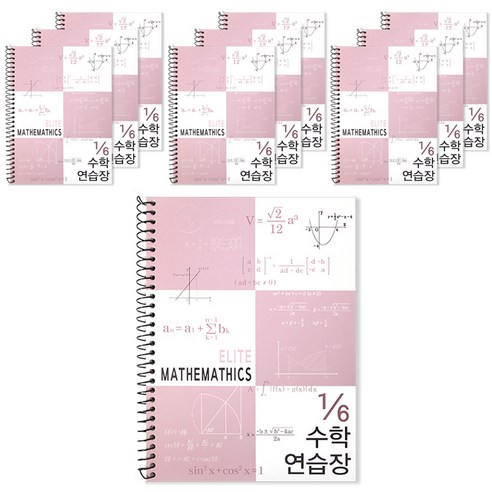 투영디자인 6분의1 엘리트 수학연습장, 모카핑크, 10개