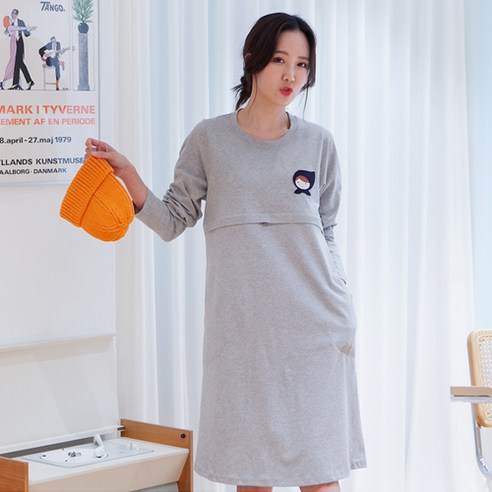 메르 마이걸 긴팔 수유 원피스