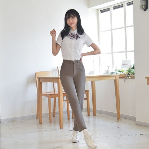 교복몰 여아용 하복 스판 교복 바지, 코코아