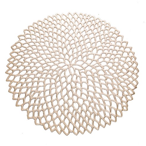 네이처안 원형 럭셔리 테이블 매트, 샴페인골드, 38 x 38 cm, 1개