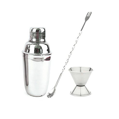 칵테일 쉐이커 500ml + 지거 15 / 30ml + 바스푼 세트, 1세트