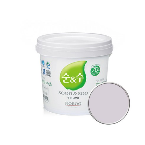 노루페인트 순앤수 KS 2급 벽지 벽면용 수성페인트 2L, 라벤더03 NR7159