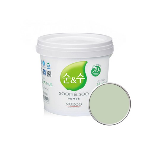 노루페인트 순앤수 KS 2급 벽지 벽면용 수성페인트 2L, 올리브02 NR7140