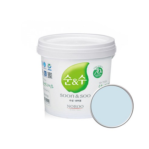 노루페인트 순앤수 KS 2급 벽지 벽면용 수성페인트 2L, 아쿠아마린05 NR5080