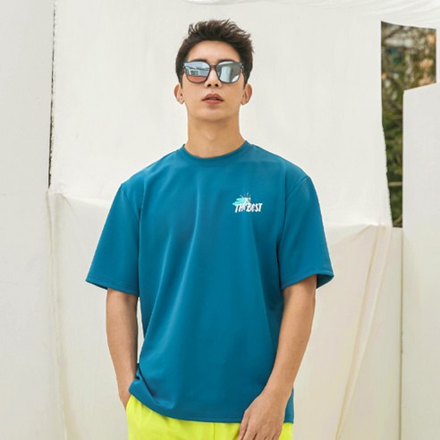 남성용 오버핏 반팔 래쉬가드 상의 A6218