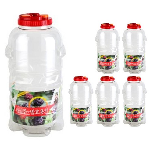 디엔오이 원형 과실주용기 투명 280 x 588 mm, 30L, 6개