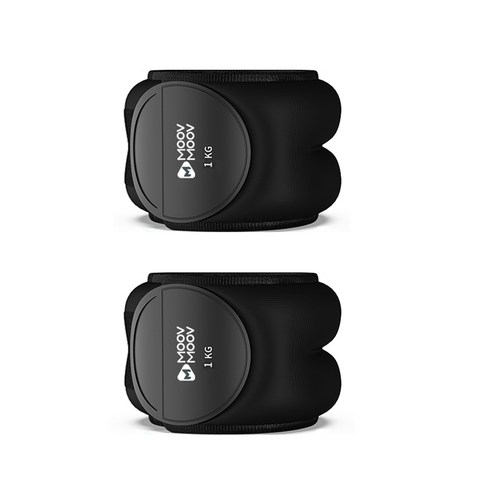 뭅뭅 손목 발목 모래주머니 2p, 블랙, 1kg