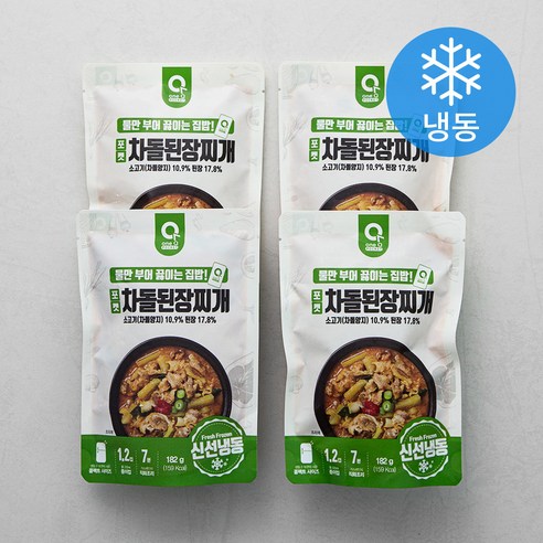 원큐 포켓 차돌된장찌개 (냉동), 182g, 4팩