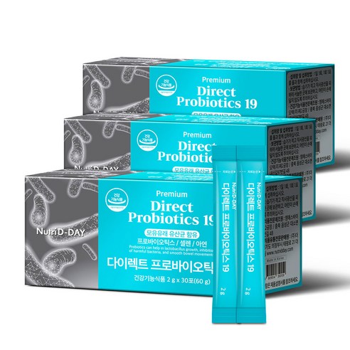 뉴트리디데이 프리미엄 다이렉트 프로바이오틱스19 생유산균 30p, 2g, 3개