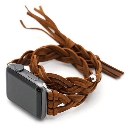 모모켓 애플워치 3/4/5 레더 로프 밴드 (38/40mm 호환 가능), 레드, 1개