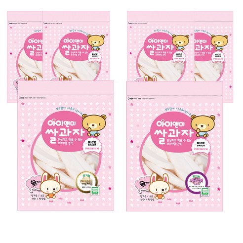 아이앤미 유기농 떡뻥 유아쌀과자 2종 x 3p, 백미, 자색고구마, 1세트